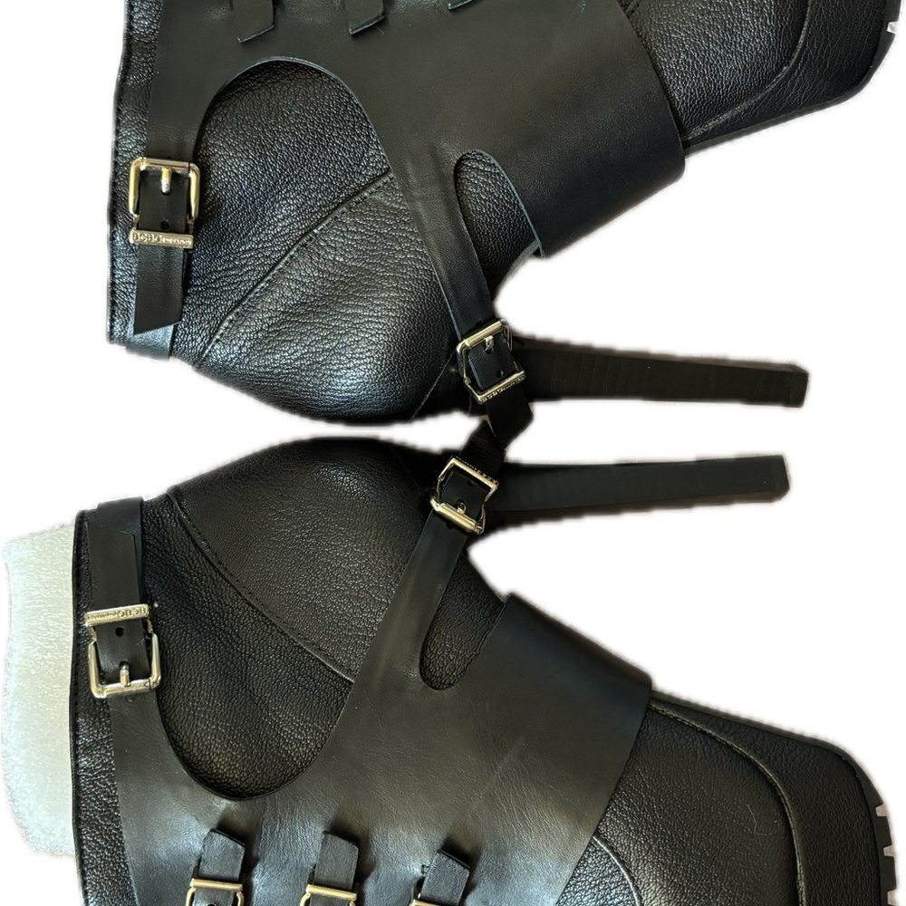 BCBG NIB 10 Women's Black Leather Ankle Boots BG-Welsh - Picture 2 of 7